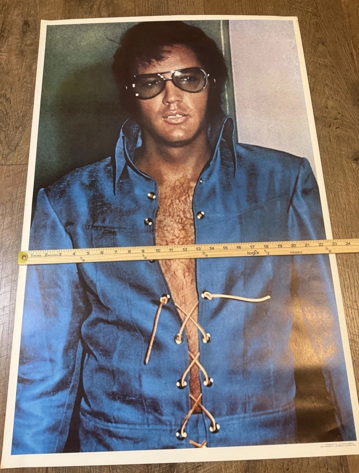 1977 Elvis Presley Blue Suit Memorial Poster 23x35" Original Vintage Rock Music