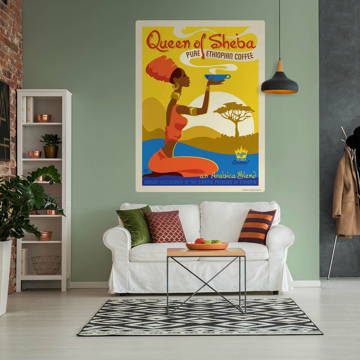 Queen of Sheba Coffee Decal 26 x 34 Peel and Stick Kitchen Decor