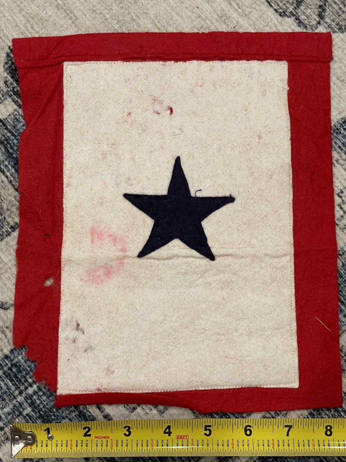 WW2 WWII US Army Military Home Front 1 Blue Star Son in Service Banner Flag