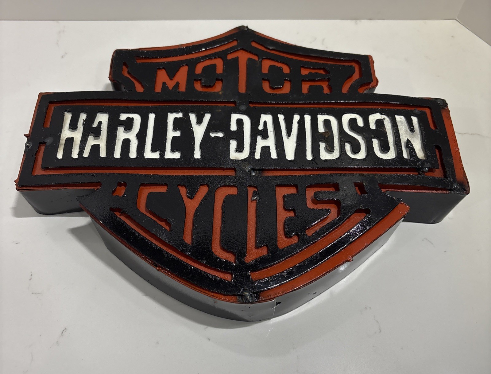 Vintage Rustic Harley Davidson Motorcycles 3D Metal Sign Harley Logo - Barn Find
