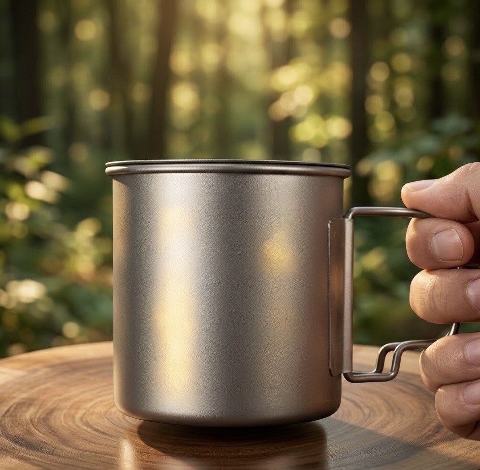 750ml Titanium Camping Mug | Ultralight Coffee Cup | Outdoor Backpacking Mug