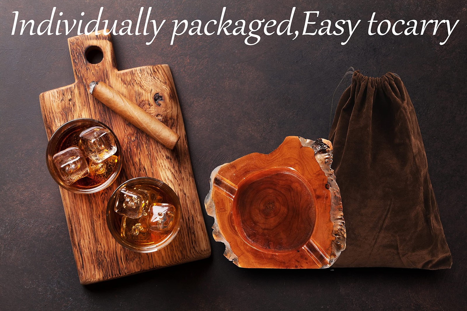 Wooden Cigar Ashtray Outdoor Indoor Cigar Ashtray and Great Gifts for Cigar Love