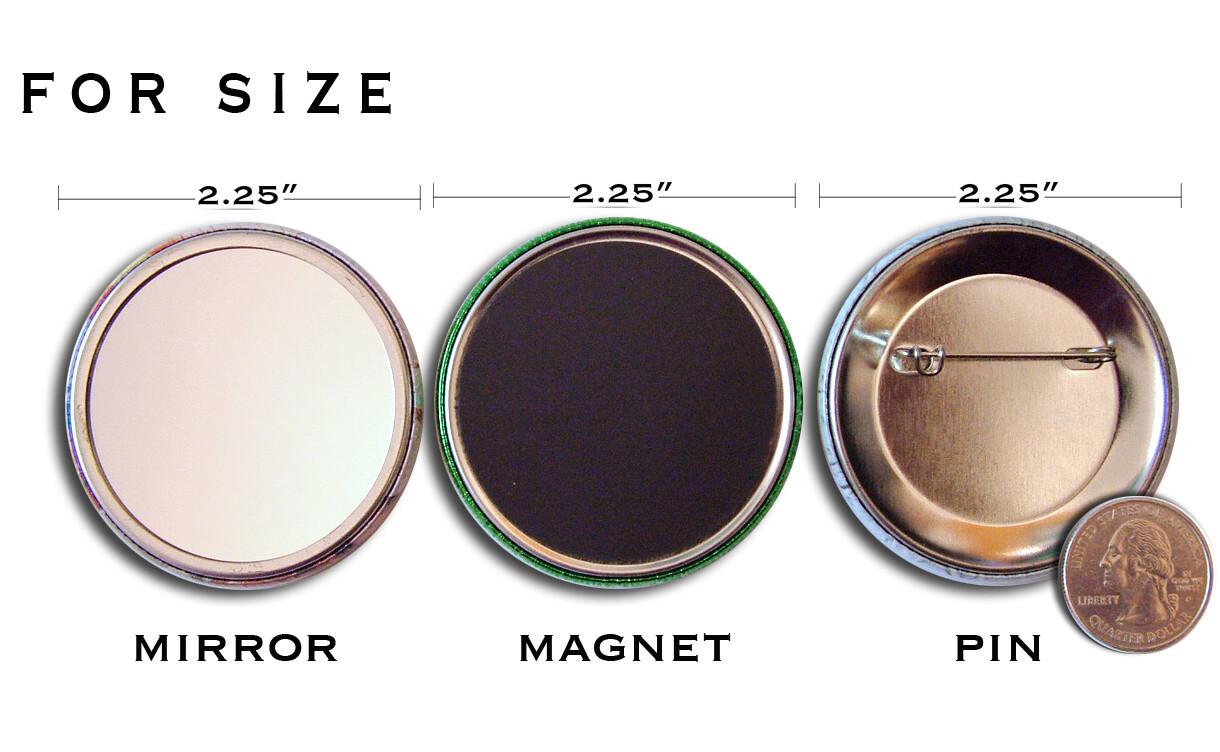 Vintage Halloween Gothic Woman and Skull - Hand pressed Magnet Pin 2.25"