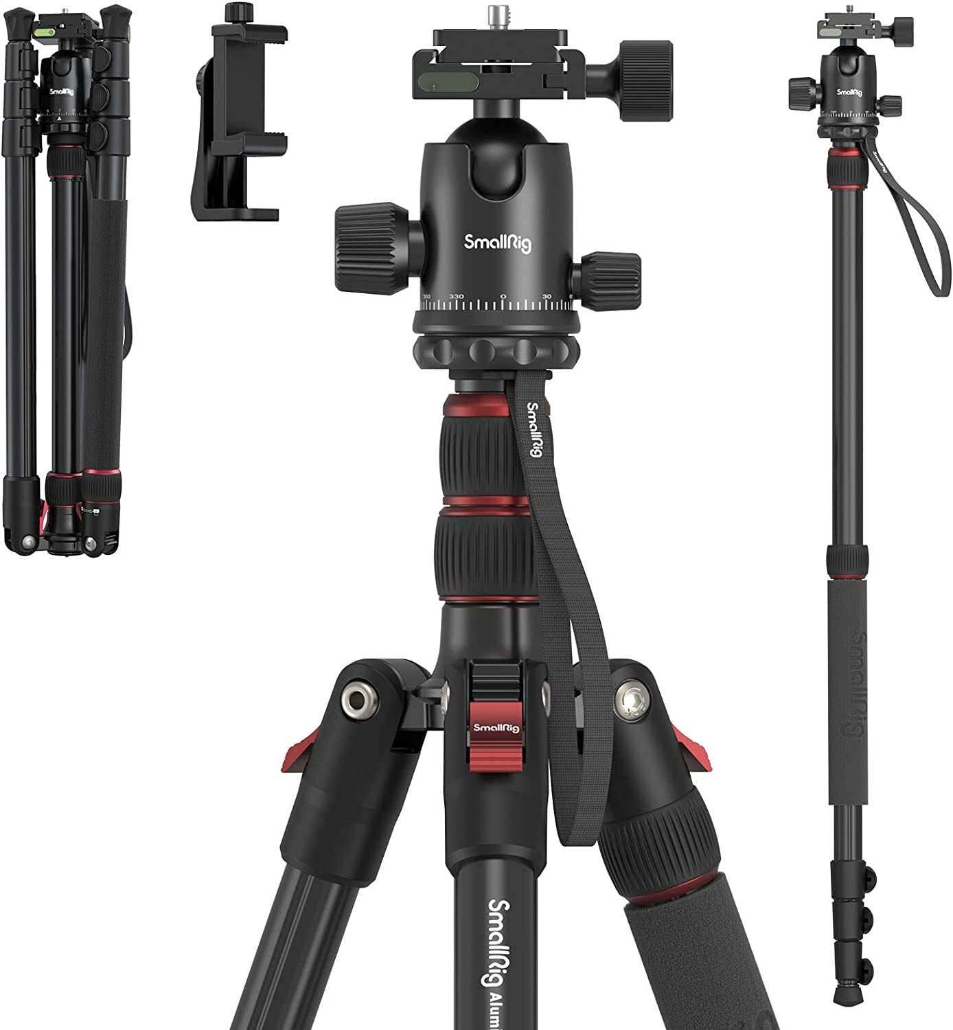 SmallRig 72" Camera Tripod Monopod with 36mm 360° Metal Ball Head 16-72 inches