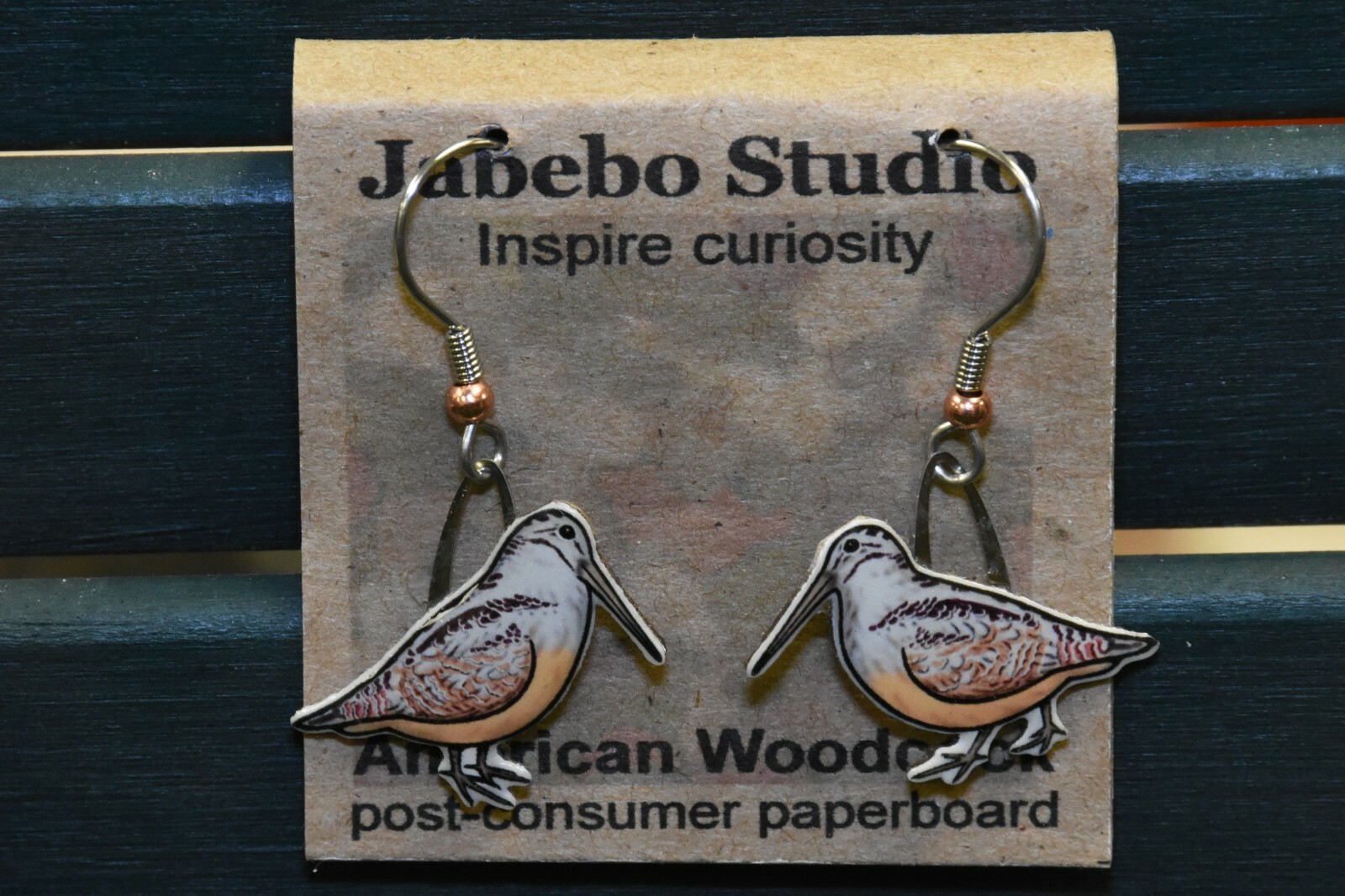 Jabebo Earrings American Woodcock / Timberdoodle
