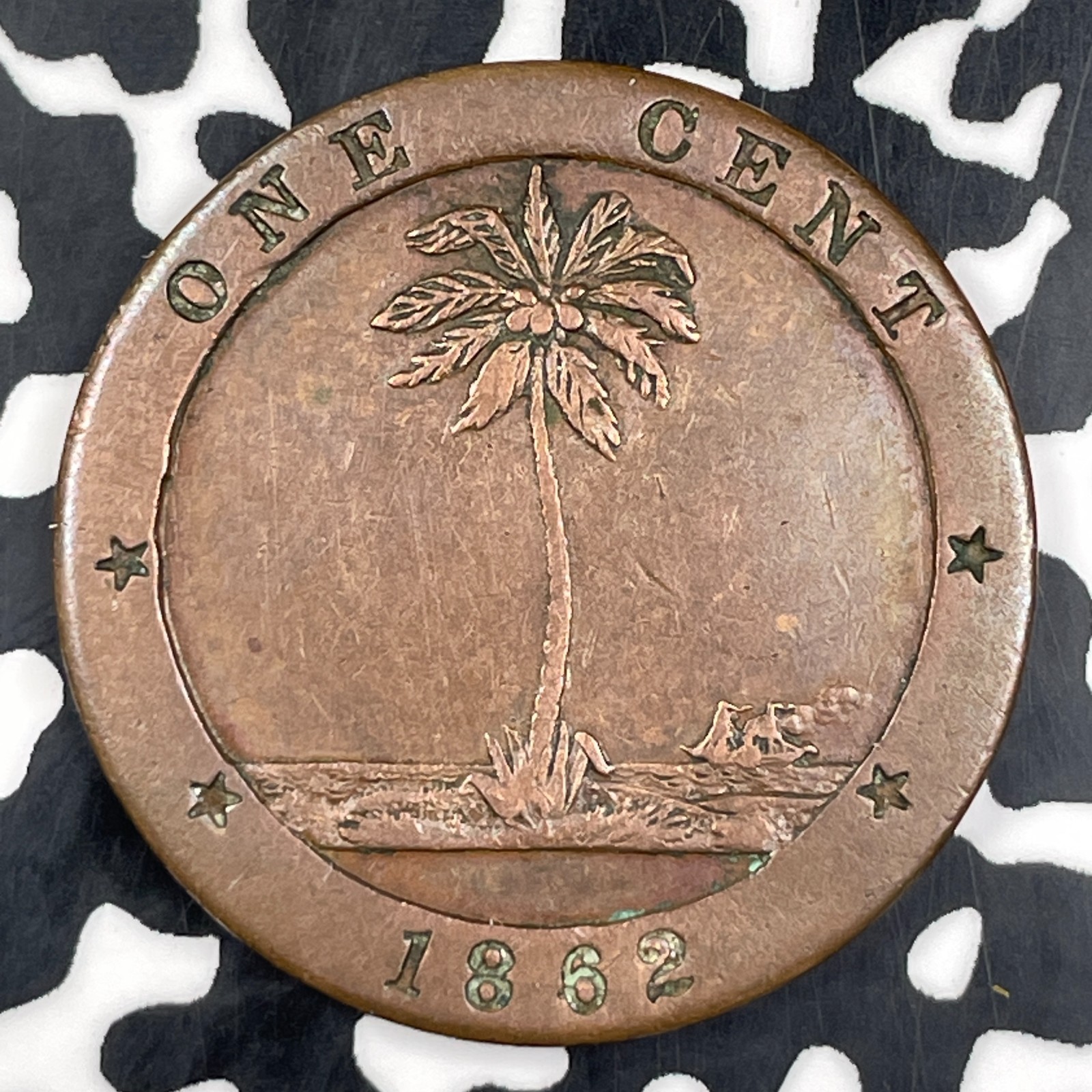 1862 Liberia 1 Cent Lot#C9744