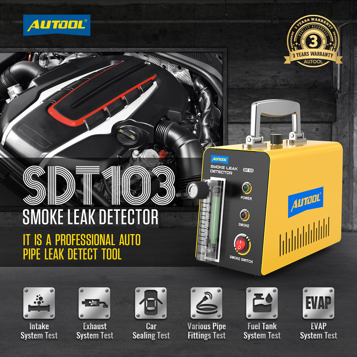 Automotive EVAP Smoke Machine Diagnostic Pipe System Vacuum Leak Detection Test