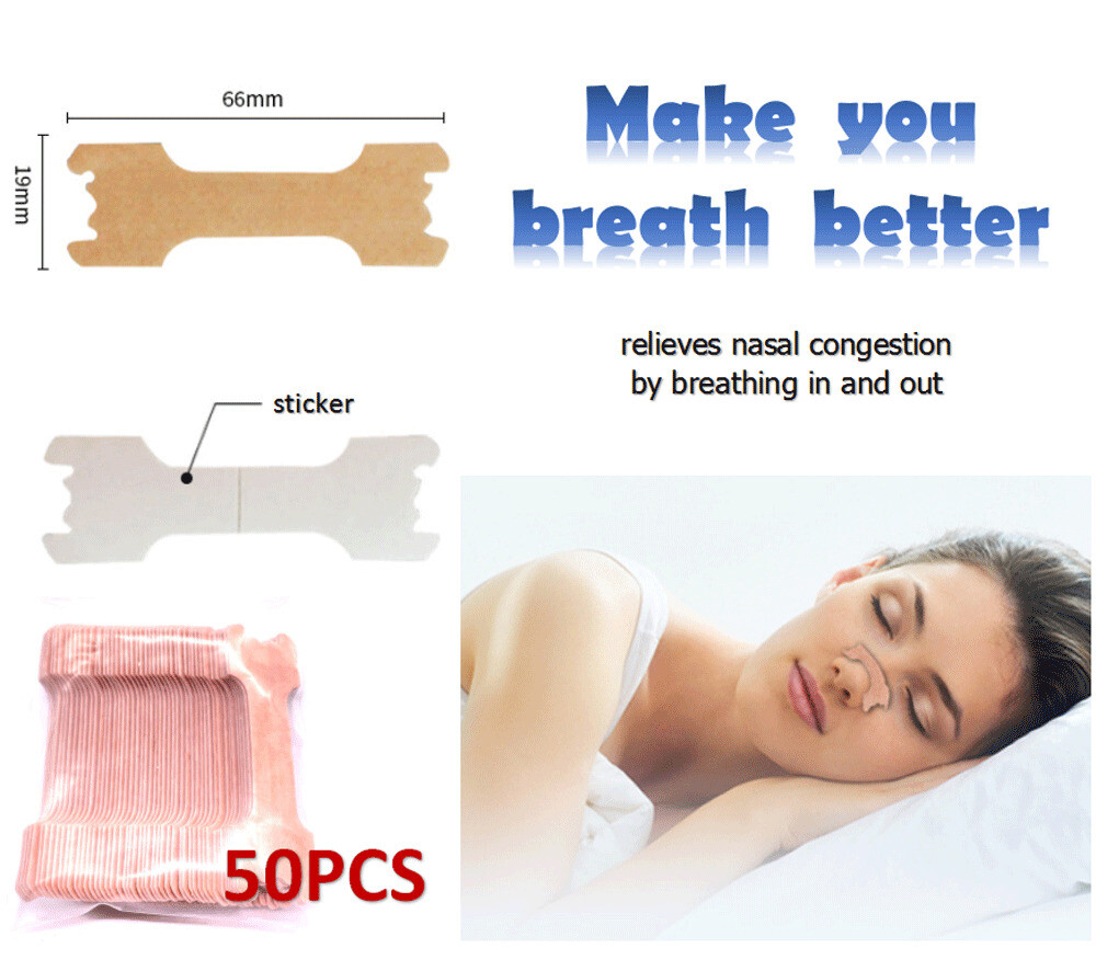 NASAL STRIPS Breathe Nose Better Reduce Snoring Right Sleep Now Apnea Adhesive