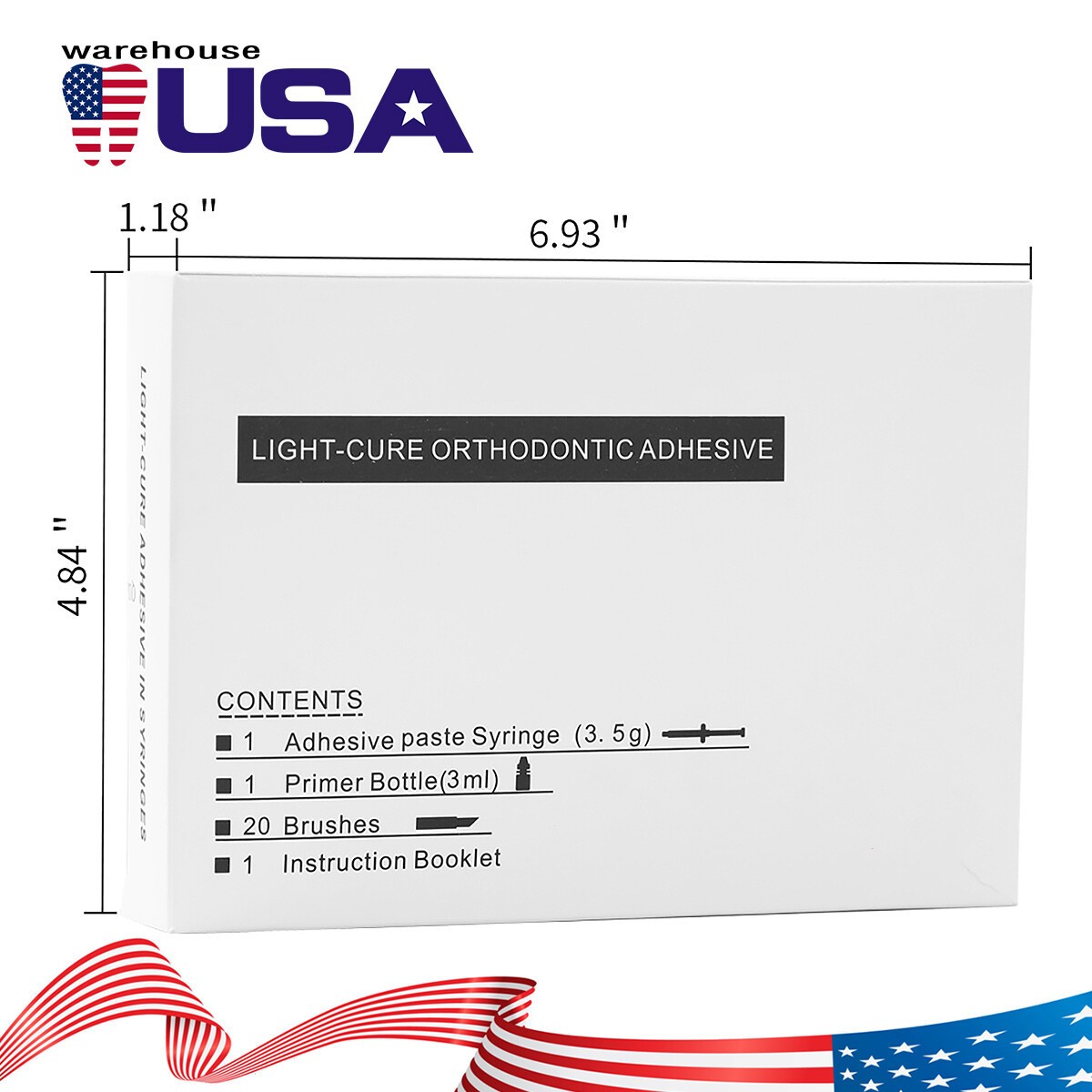 Dental Orthodontic Brackets Light Cure Bonding Adhesive Etch Gel Bonding kit