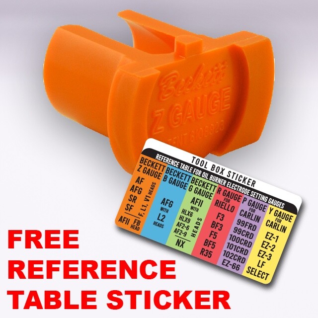 Beckett Z Setting Gauge Z2000 Nozzle & Electrode tool AF AFG SF SR AFII orange