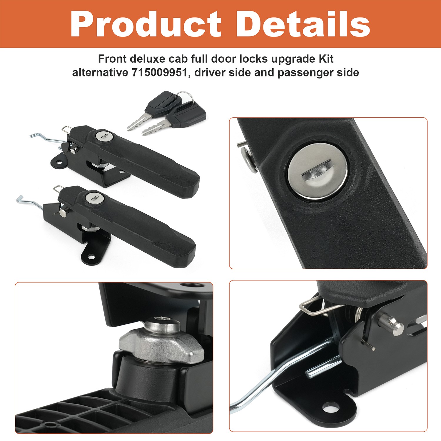 Front Deluxe Door Handle Lock For Can-Am Defender HD10 HD9 HD8 HD7 715009951