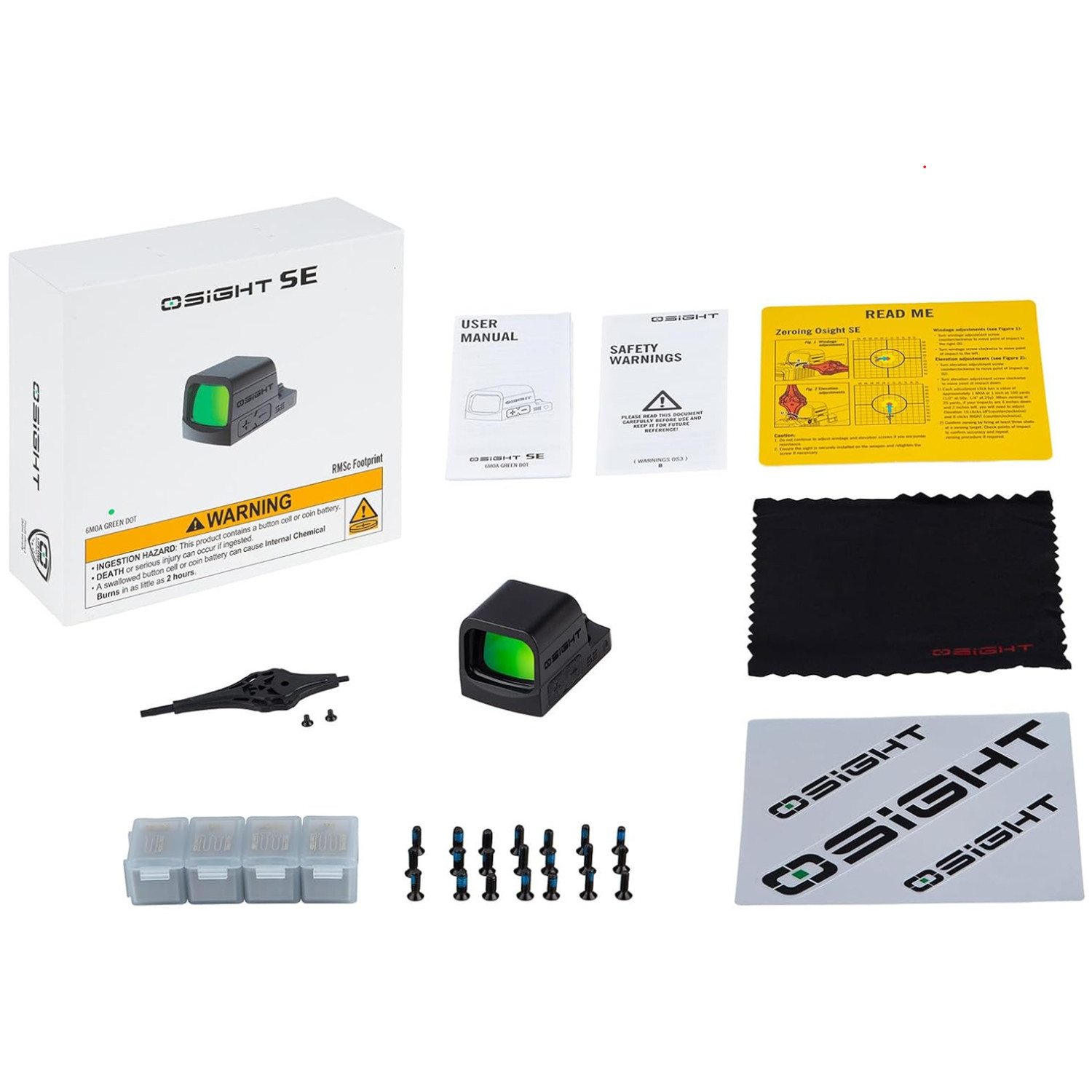 OSIGHT SE 6 MOA Green Enclosed Reflex Sight  RMSc Footprint