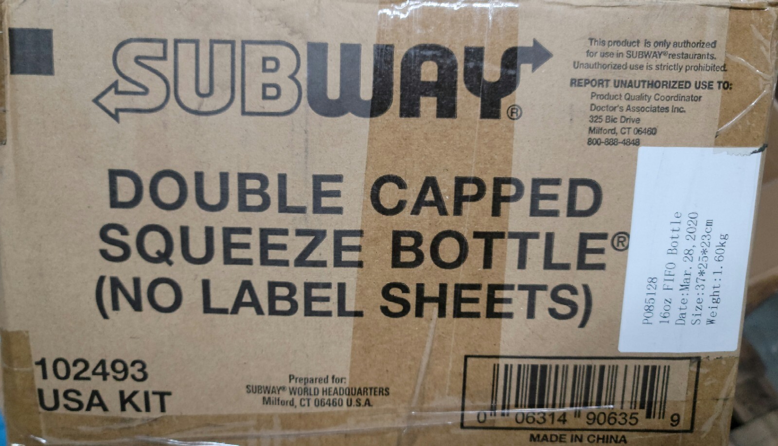 24 FIFO 16oz Double Squeeze Bottles Capped Sauce BBQ Mayo Subway Sandwich X16