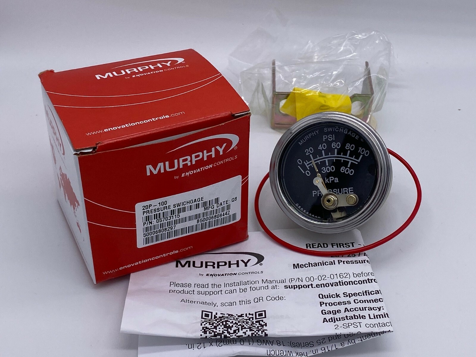 MURPHY 100 PSI OIL PRESSURE GAUGE 20P-100 05703115 CONST EQUIP CHIPPERS