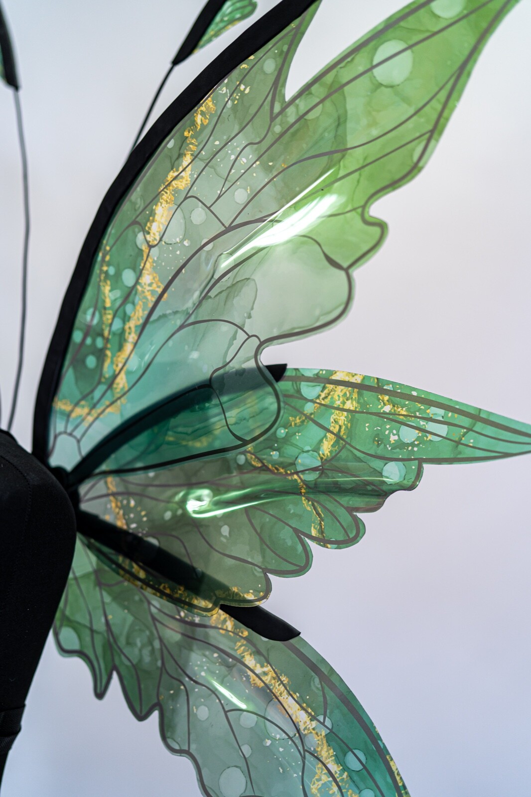 Green Fairy Wings Costume For Adult Butterfly Elf Cosplay Iridescent Halloween