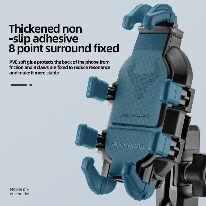 ROCKBROS Motorcycle Mobile Phone Holder 360° Adjustable Phone Stand Shockproof