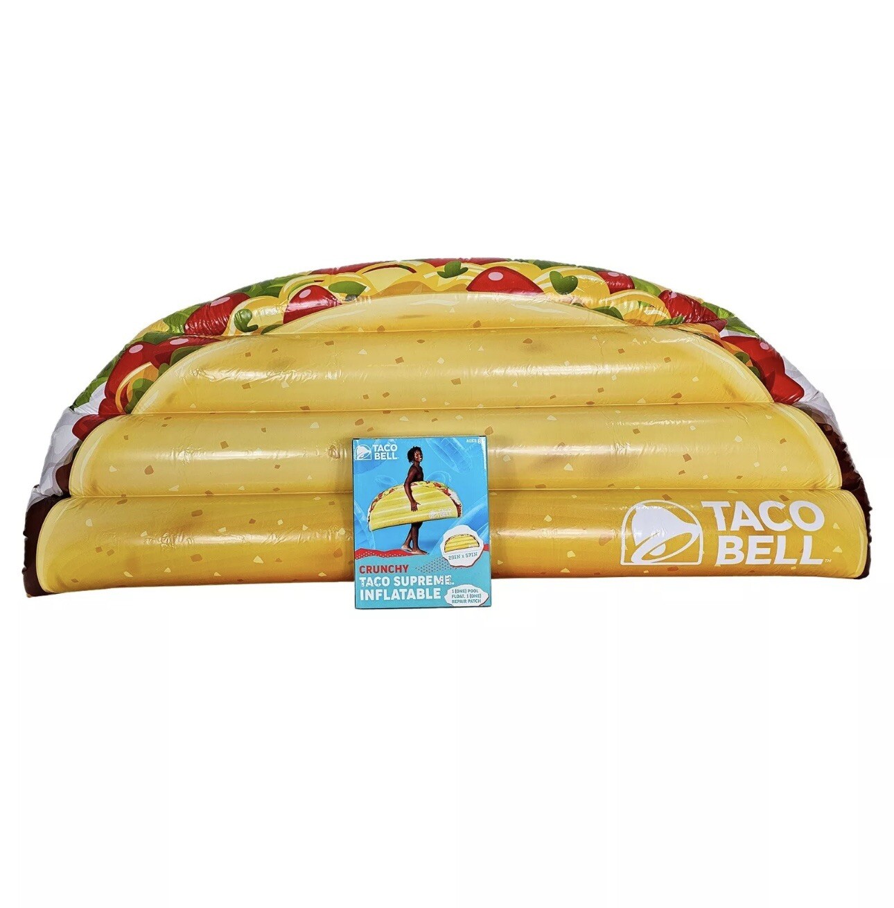 Taco Bell Inflatable Crunchy Taco Supreme Pool Lounge Float 29" X 57" Decoration