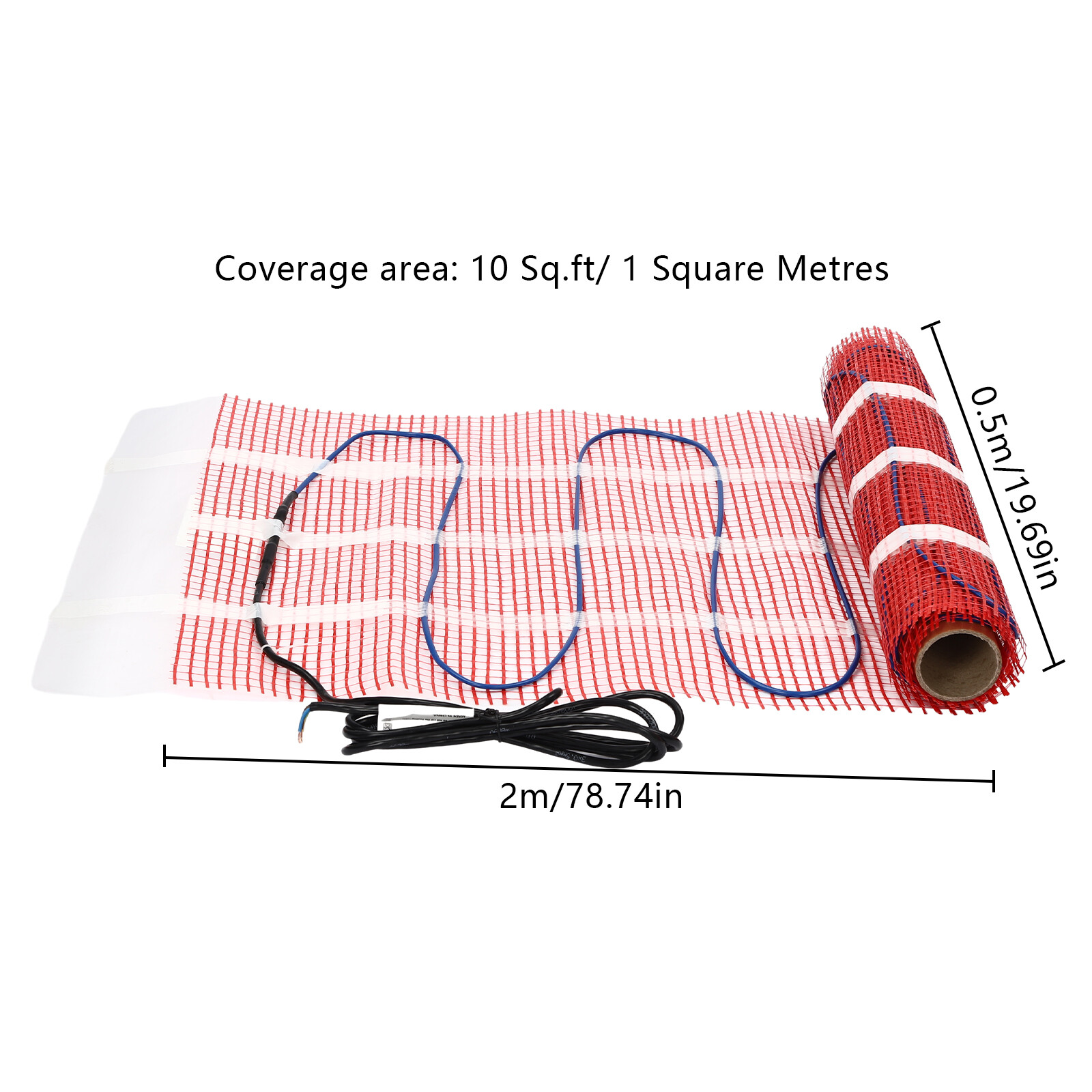 120V Smart Heat Mat Kit Floor Heating System Heating Floor Mat 6.56x1.64ft