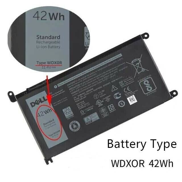 Genuine OEM WDX0R WDXOR Battery For Dell Inspiron 15 5567 5568 13 5368 7368 42Wh