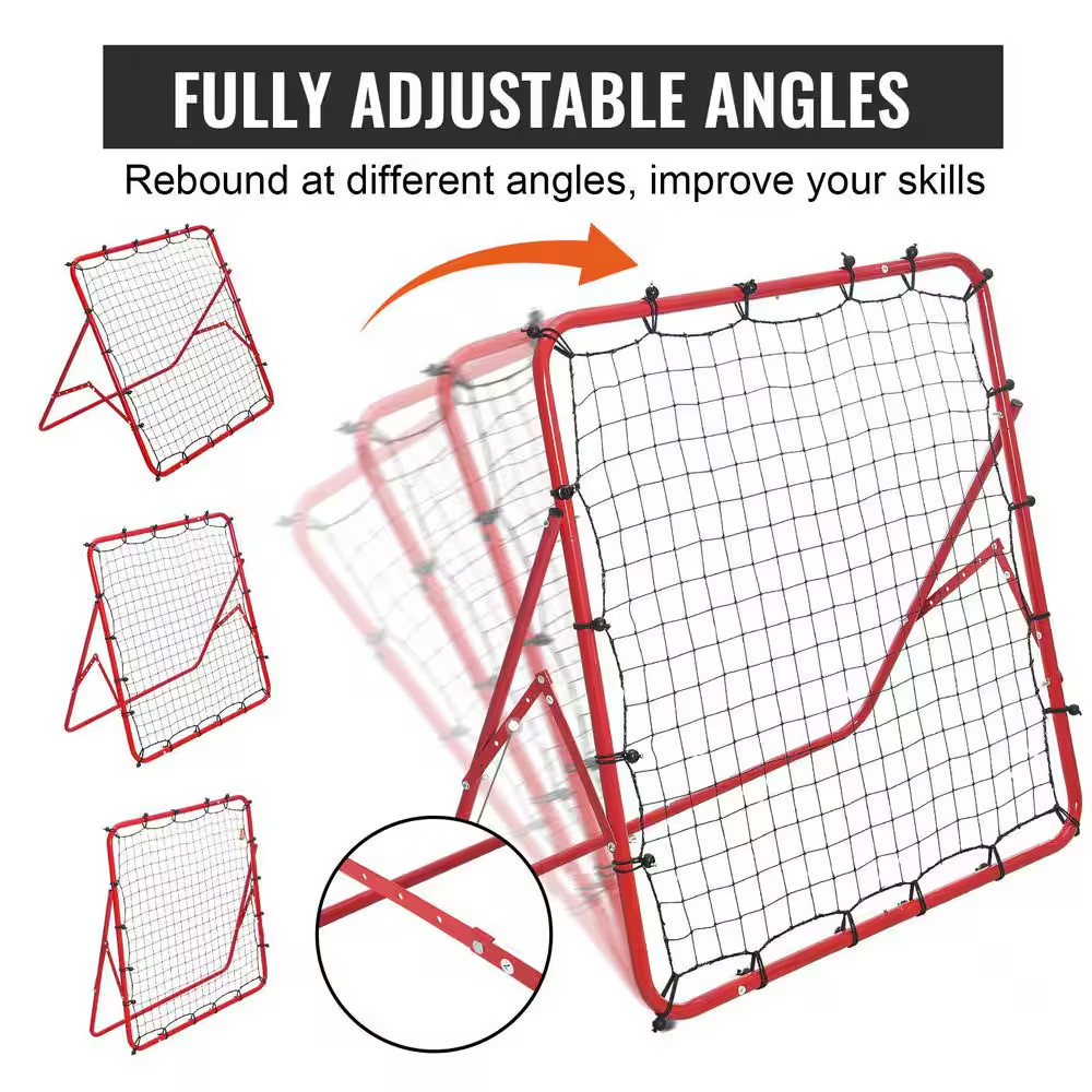 Soccer Rebounder Rebound Net Kick-Back 39 In. X 39 In. Portable Football Trainin