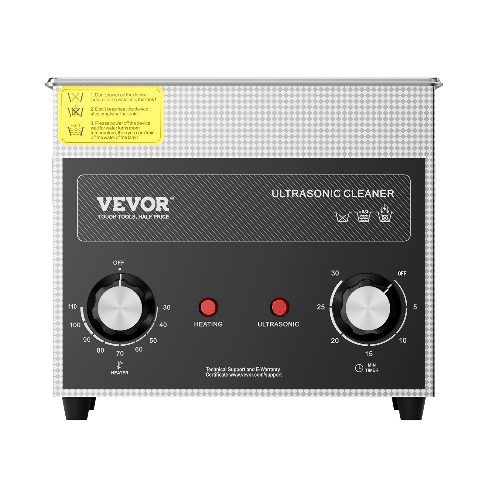 VEVOR 3L Ultrasonic Cleaner with Heater Timer & Basket Digital Sonic Machine
