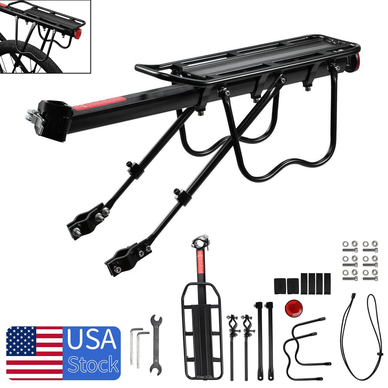 Bike Rear Carrier Rack Mountain Road Bicycle Bracket Cycle Luggage Cargo Holder