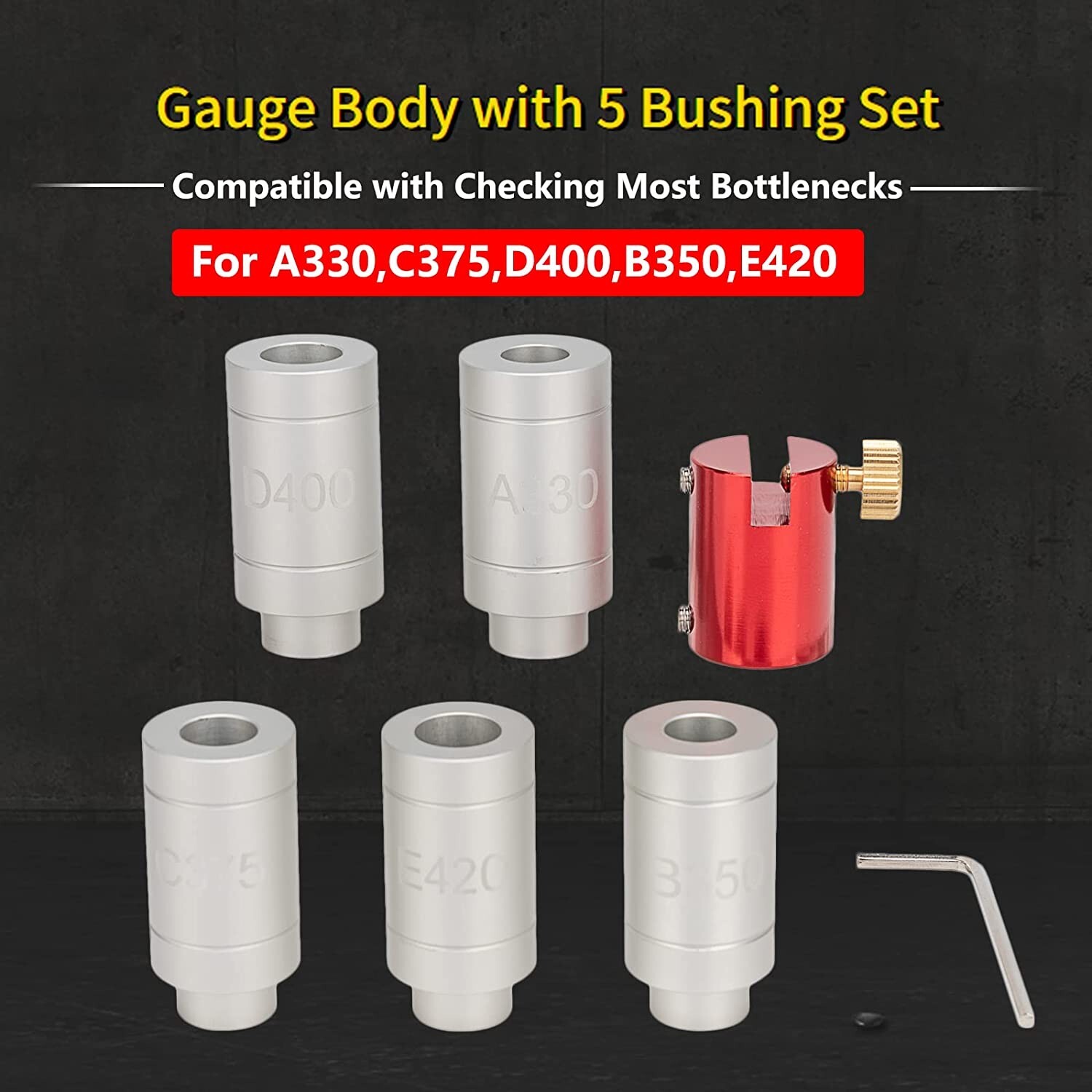 Body with 5 Bushing Set Lock N Load Headspace Gauge Kit with Comparator Base