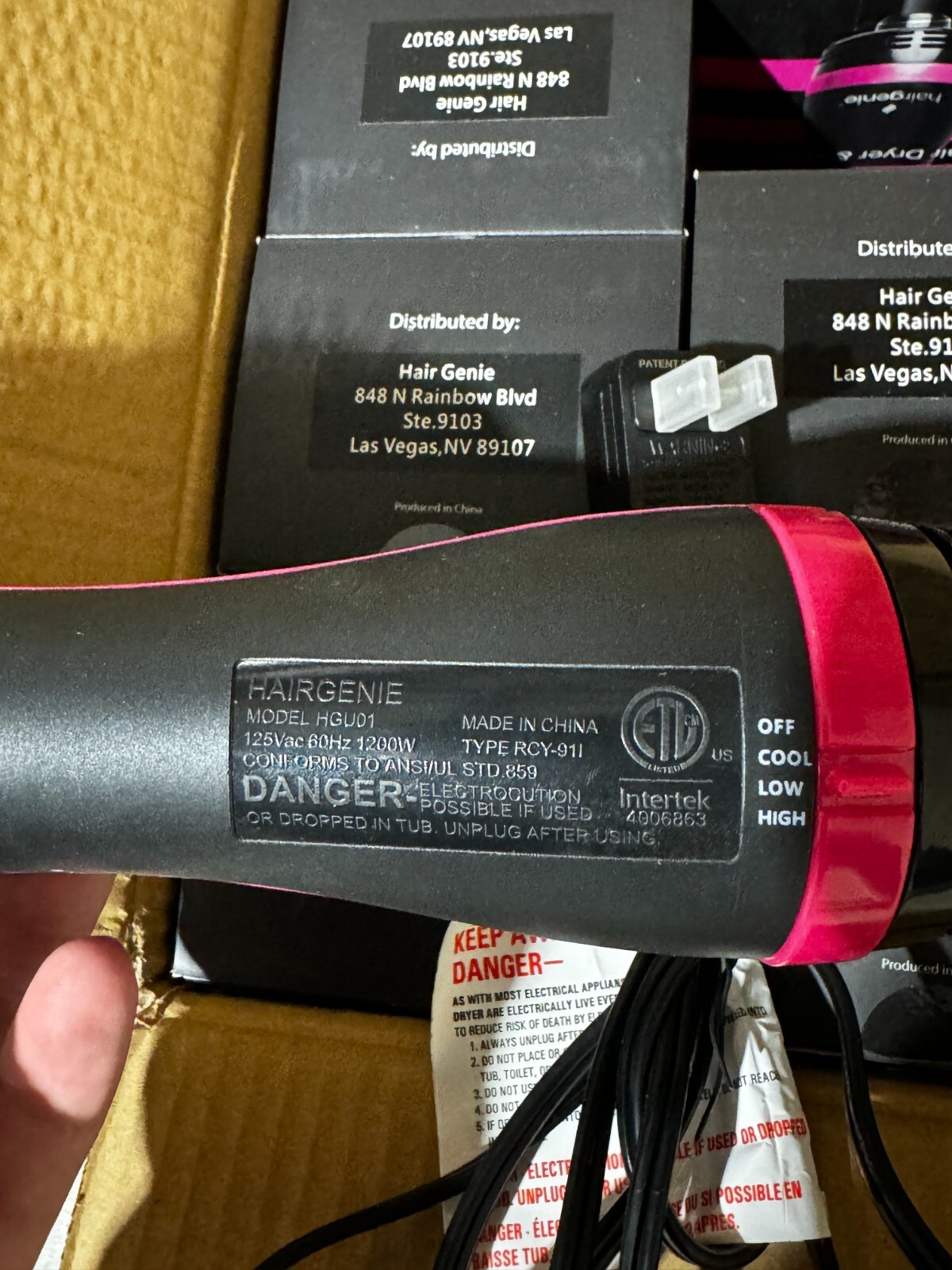 Hair Dryer Brush HairGenie - 4-in-1 Blow Dryer & Volumizing Styler for All Hair