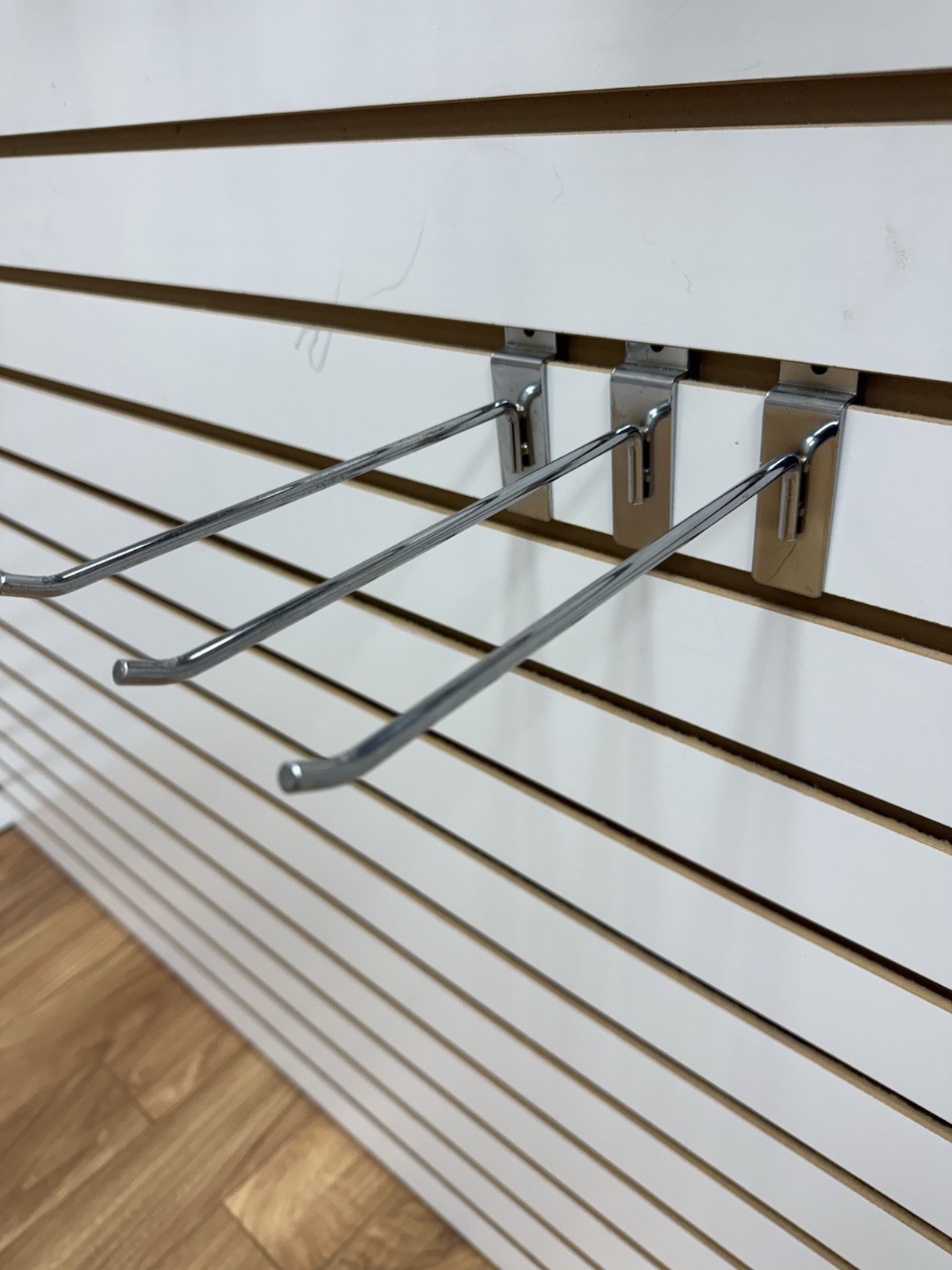 Slatwall Hooks Chrome 8” 50 PCS Great Condition