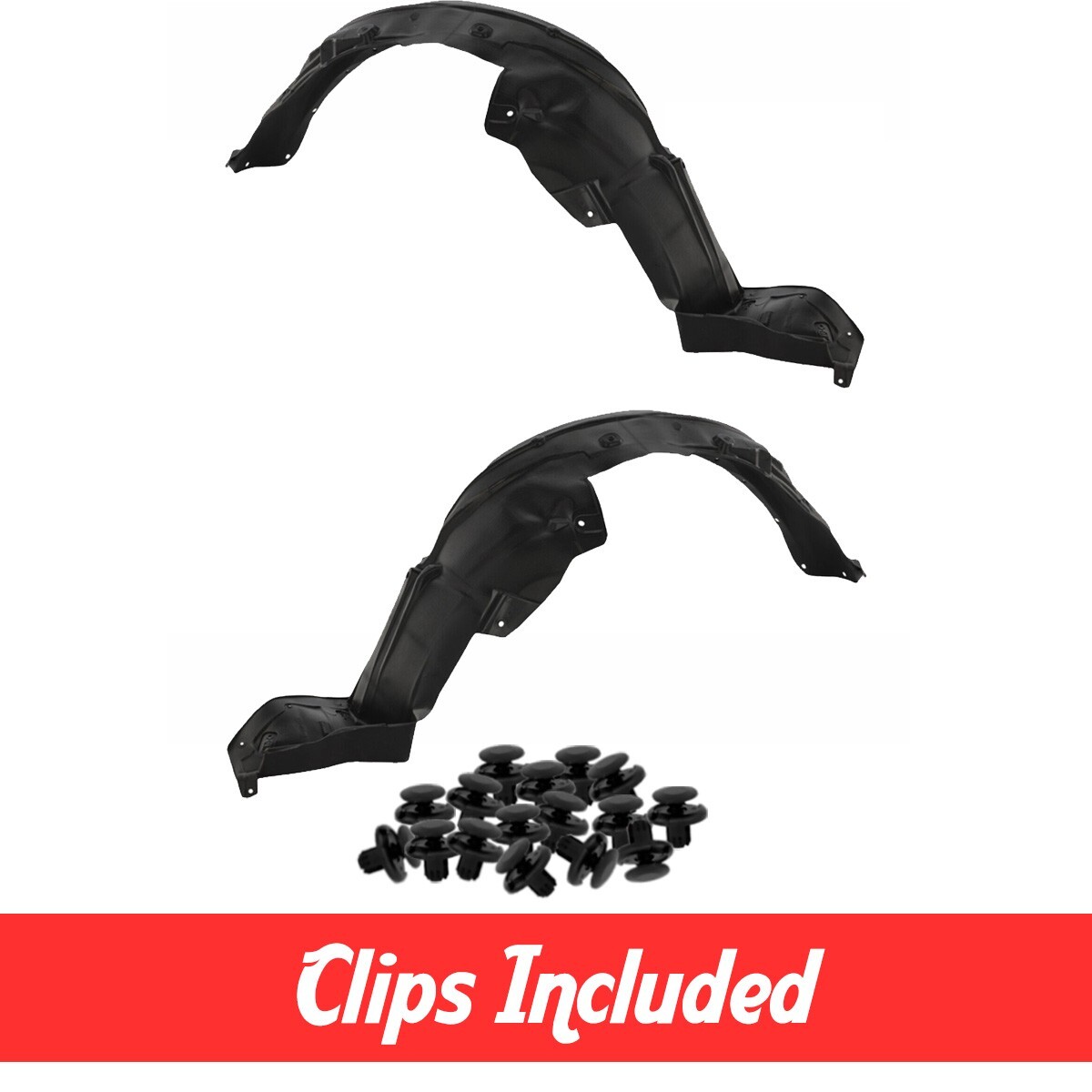 Front Fender Liner Set w/ Clips For US Built 2008-2012 Honda Accord Sedan