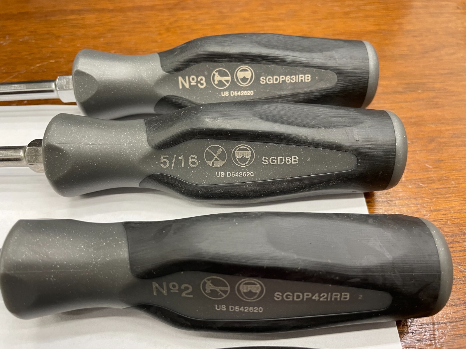 Snap-on Tools USA NEW 6PC Dark Titanium Soft Grip Screwdriver Lot Set SGDX60BDT