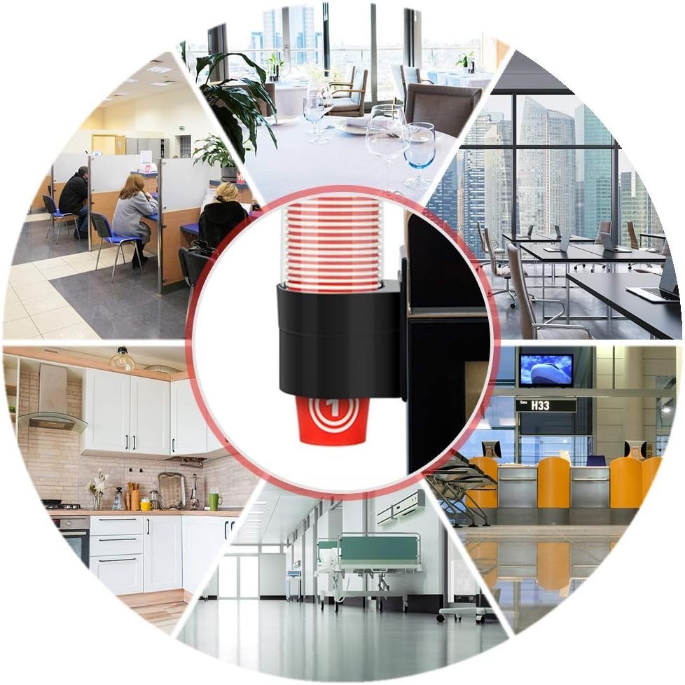 Pull Type Wall Mount Cup Dispenser Fits 7–12oz Cups Black Large