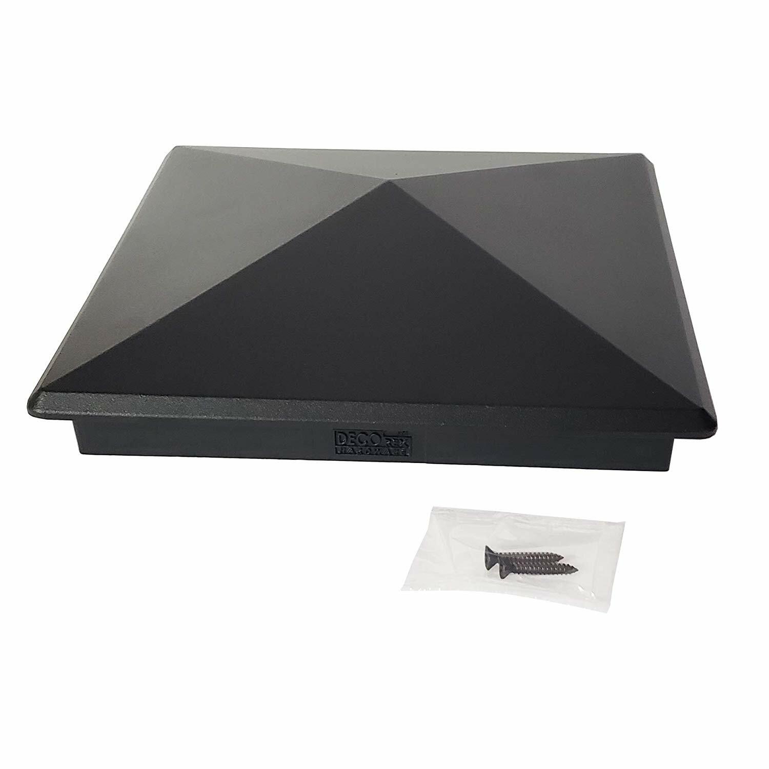7.5" x 7.5" Heavy Duty Aluminium Pyramid Post Cap for Wood Posts - Black