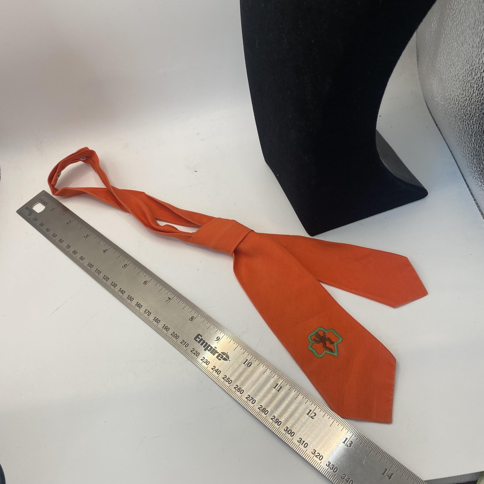 Vintage Girl Scouts Tie One Size Orange Pretied Uniform Brownie Necktie