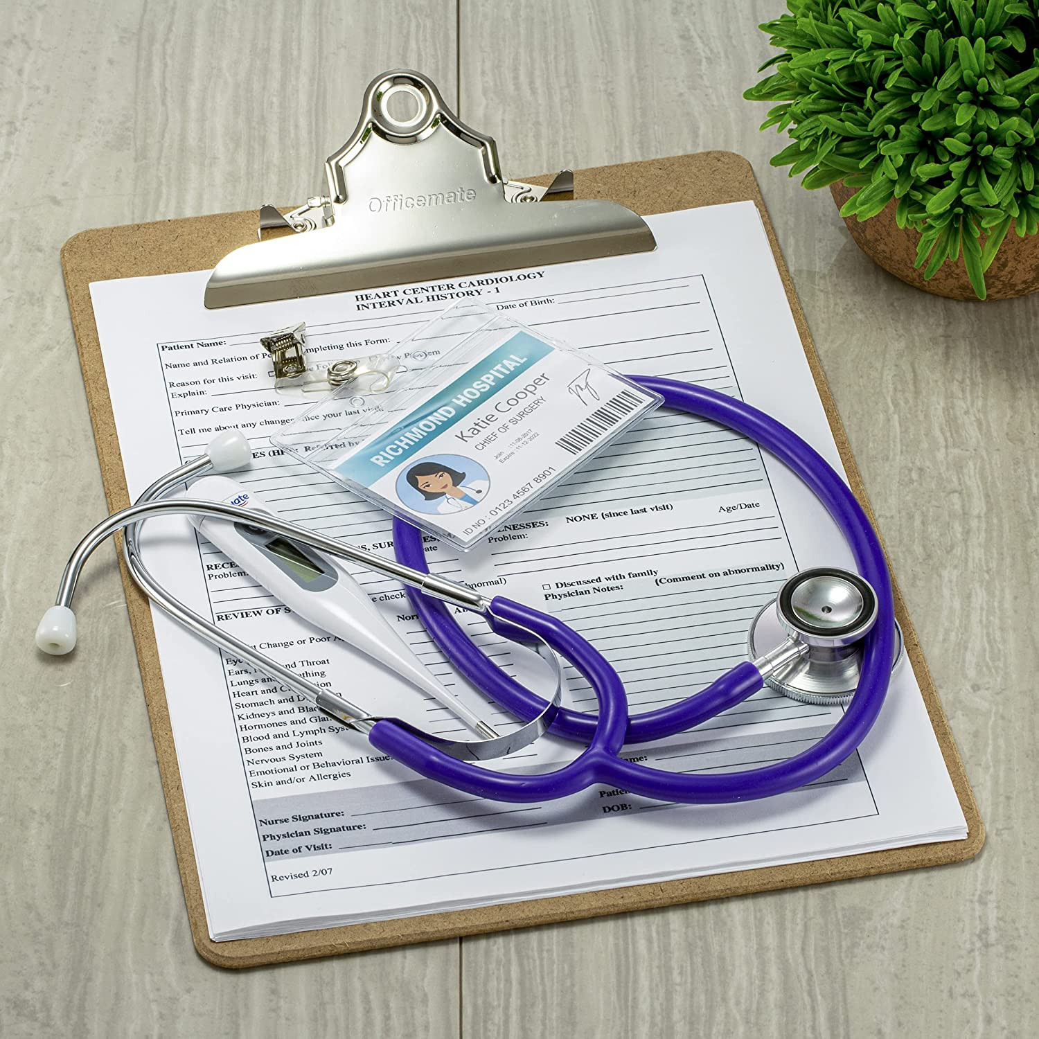 Recycled Wood Clipboard, Letter Size, 9" x 12.5" with 6" Clip, 3 Pack (83133),Br