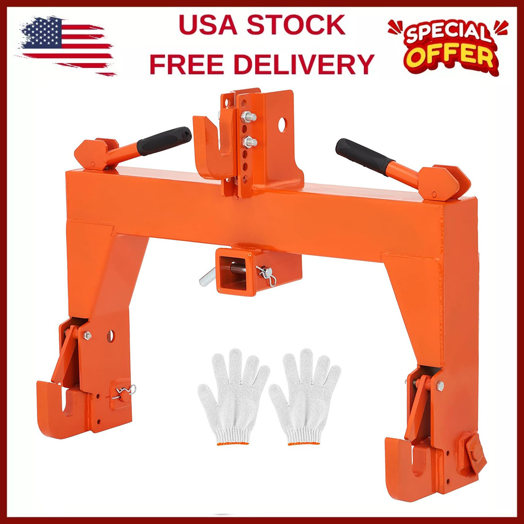 3-Point Quick Hitch Attachments W/2"Receiver for Cat 1 Cat 2 Tractors 3000 LBS
