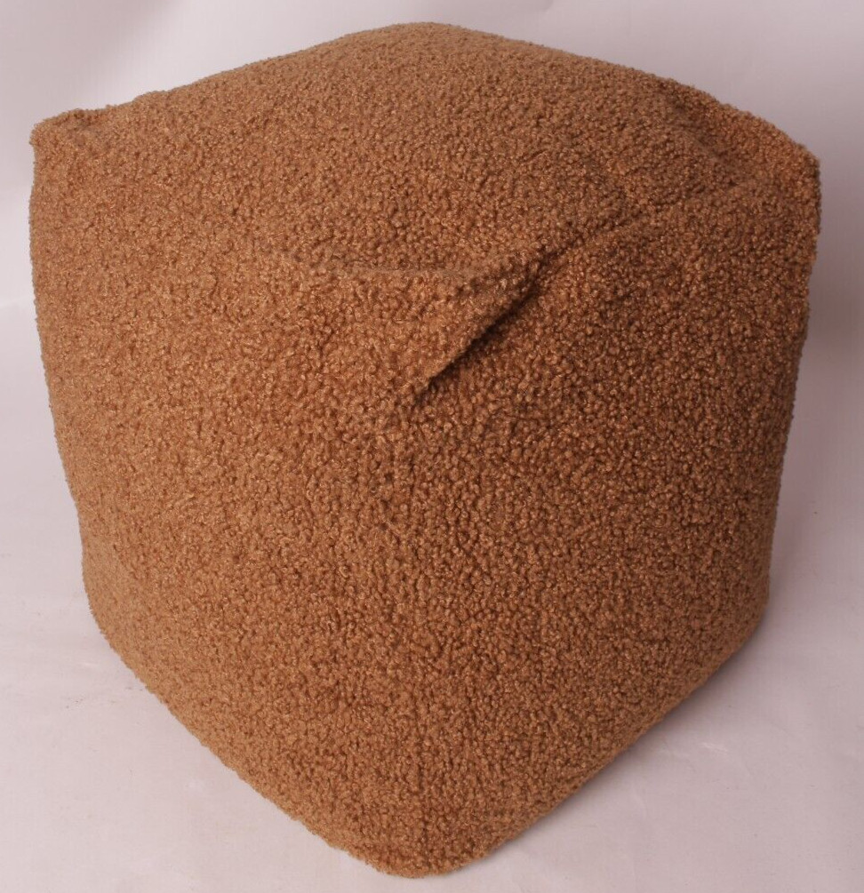 Pottery Barn 17x17x18 Cube cover: Teddy tobacco brown, slipcover ONLY, no insert