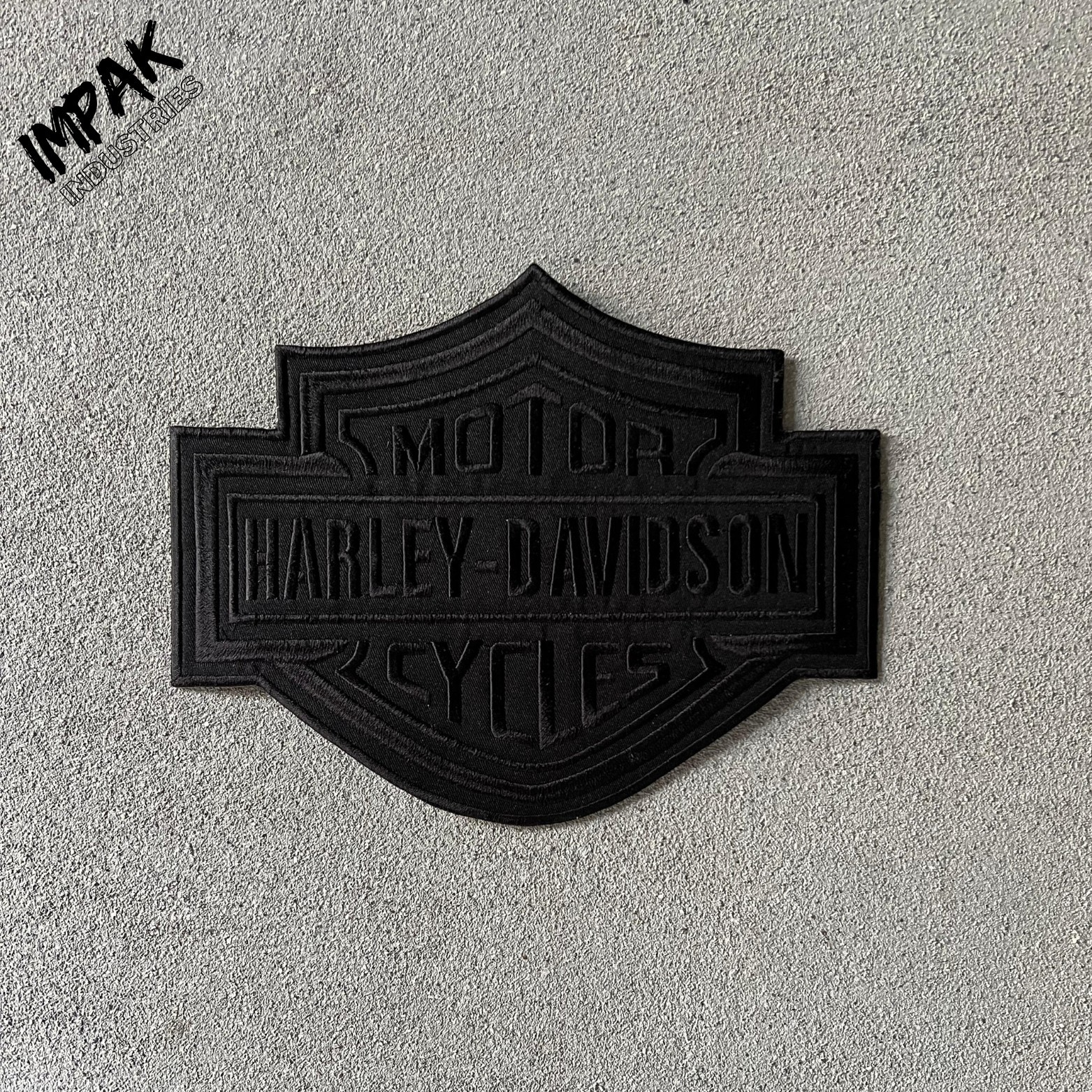 Harley Davidson Large Black Bar & Shield 9.25 x 7.5 inches Embroidered Patch