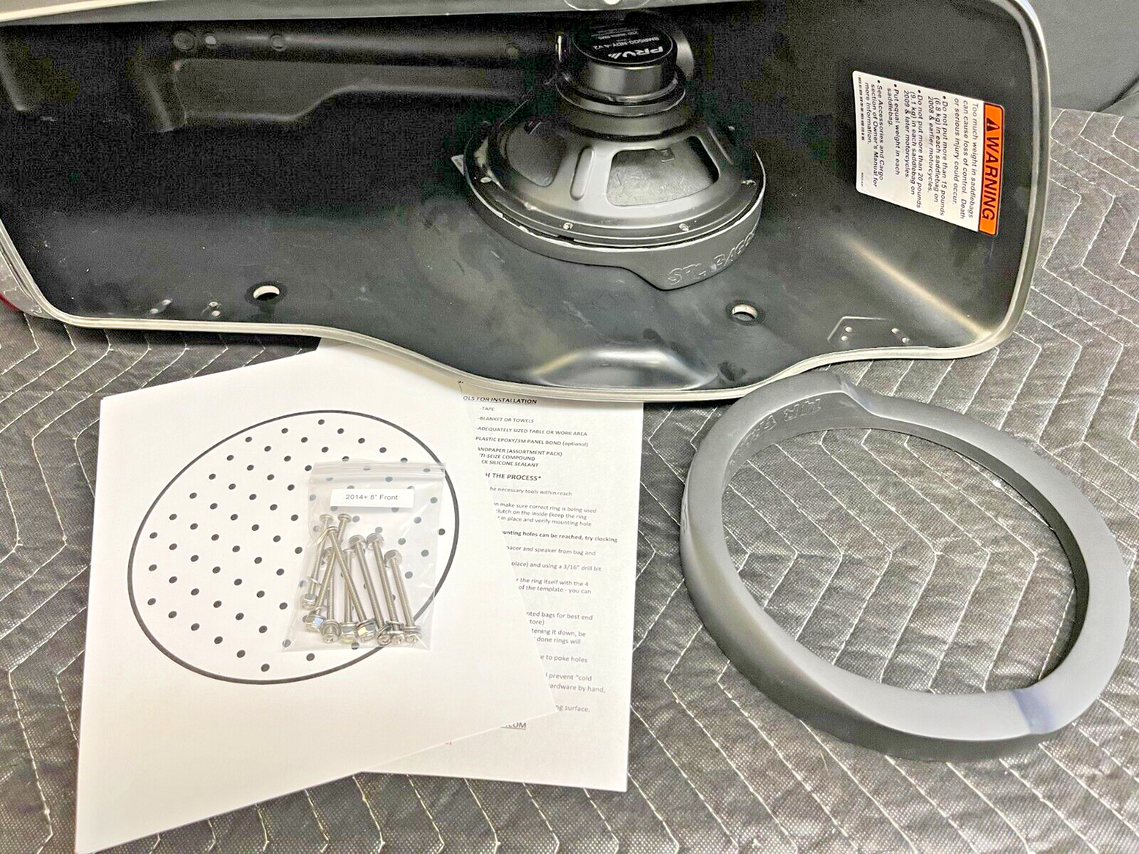 8" Front Harley Saddlebag Speaker Mounting Ring Adapters 2014-2023