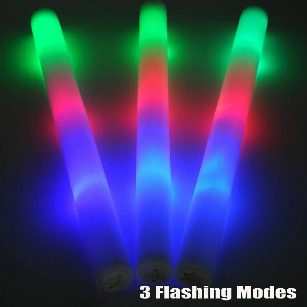 100-500 PCS Light Up Foam Sticks Wand Rally Batons DJ Flashing Glow Stick Party