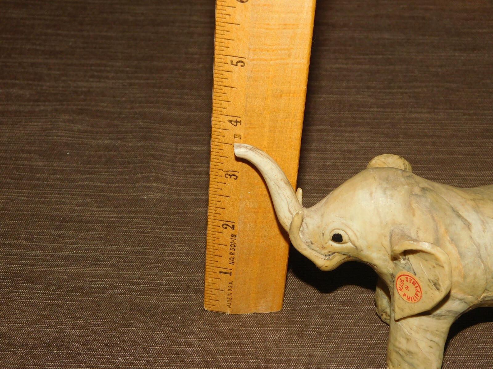 VINTAGE MADE IN PHILIPPINES CRUSHED OYSTER SHELL ELEPHANT *TAIL & TRUNK BROKEN*