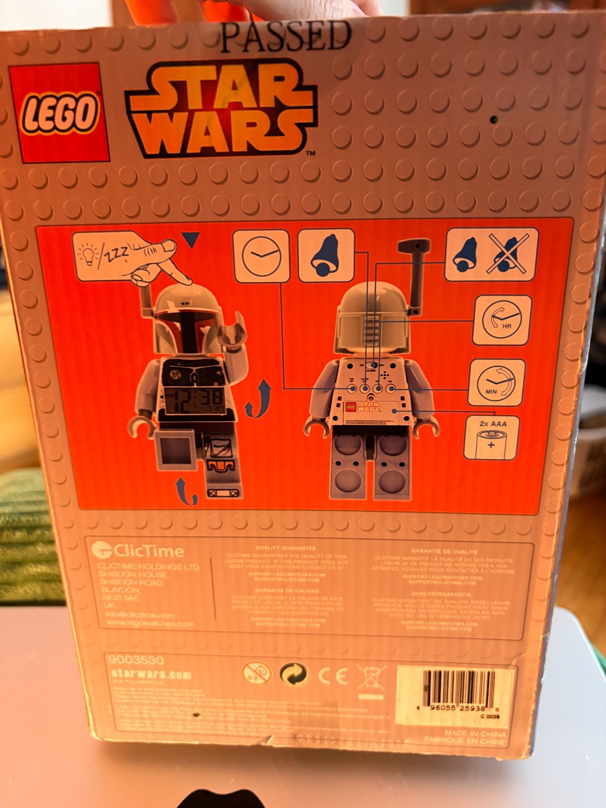 LEGO Star Wars Boba Fett 9” Digital Alarm Clock - NIB