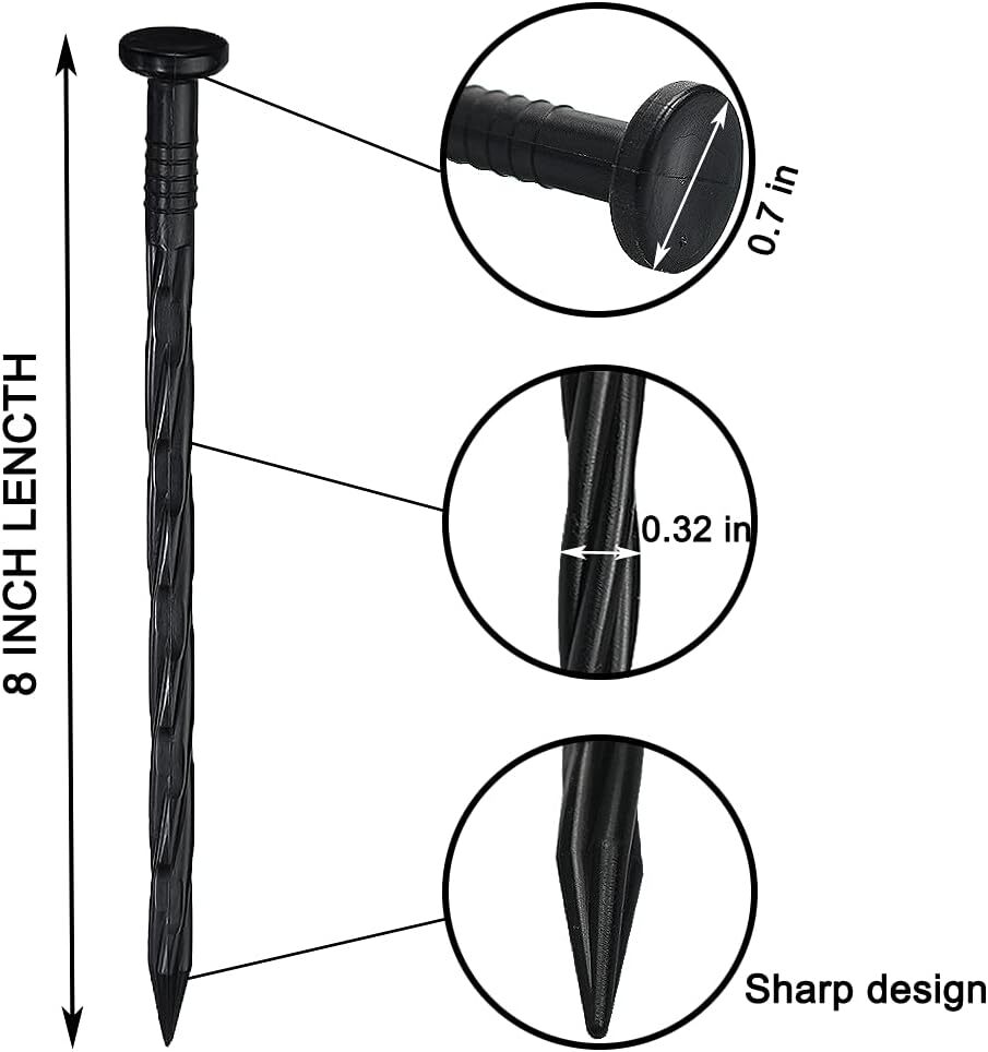 30 Pcs Spiral Landscape Anchoring Spikes 8 Inch Landscaping Fabric Edging Stakes