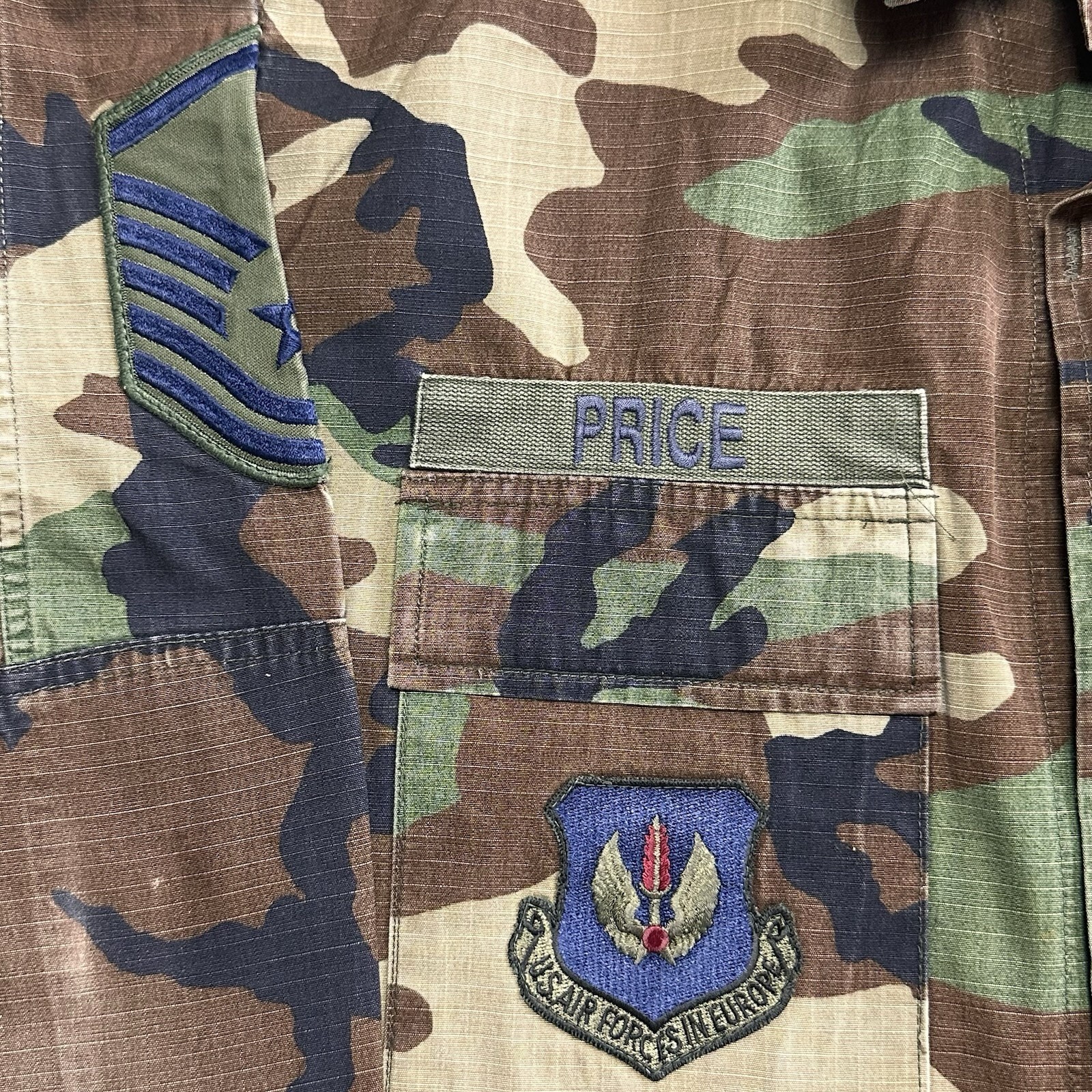 USAF Air Force Europe BDU Woodland Camo Uniform Large-Regular