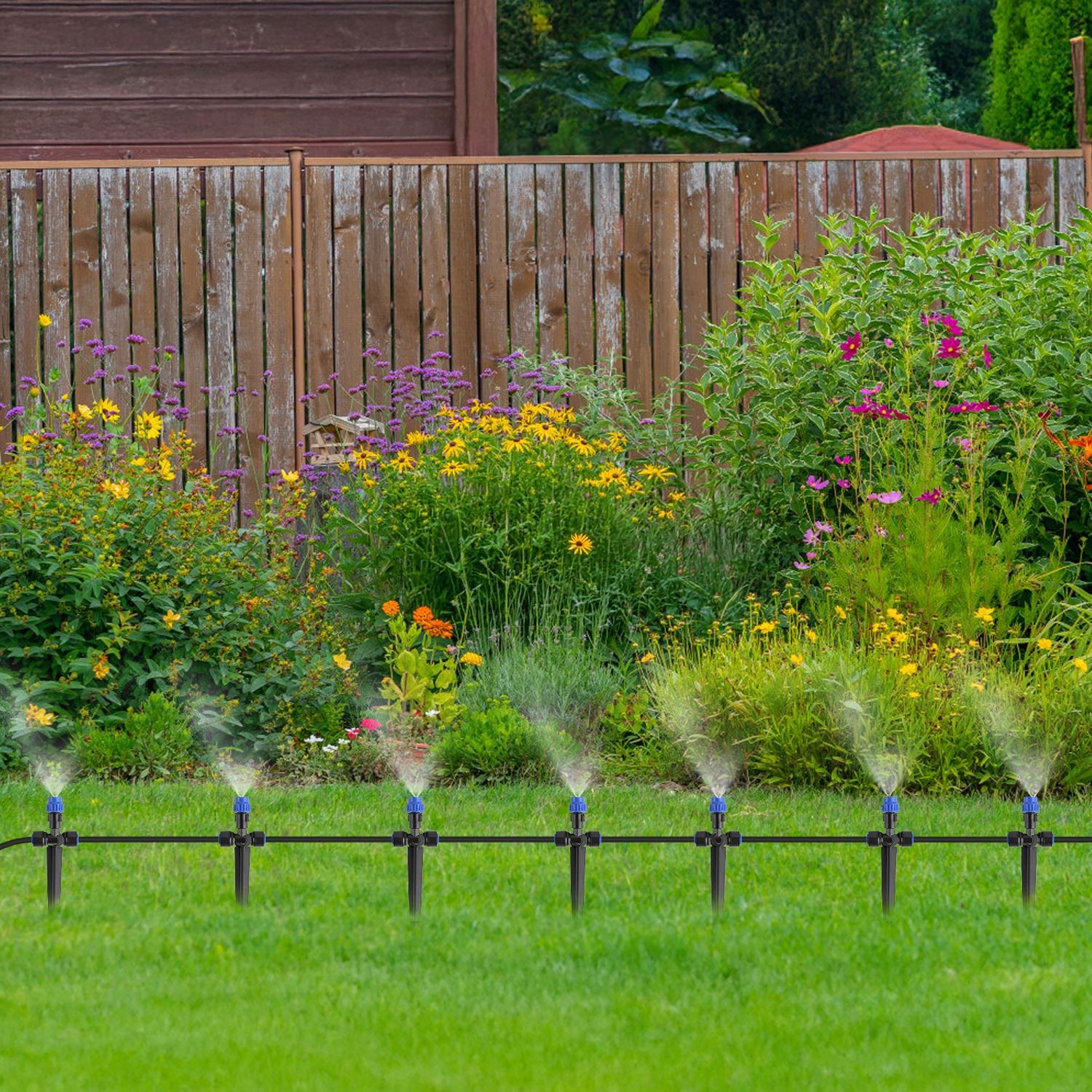 75FT Automatic Watering System Mist Drip Irrigation System Garden Lawn Watering