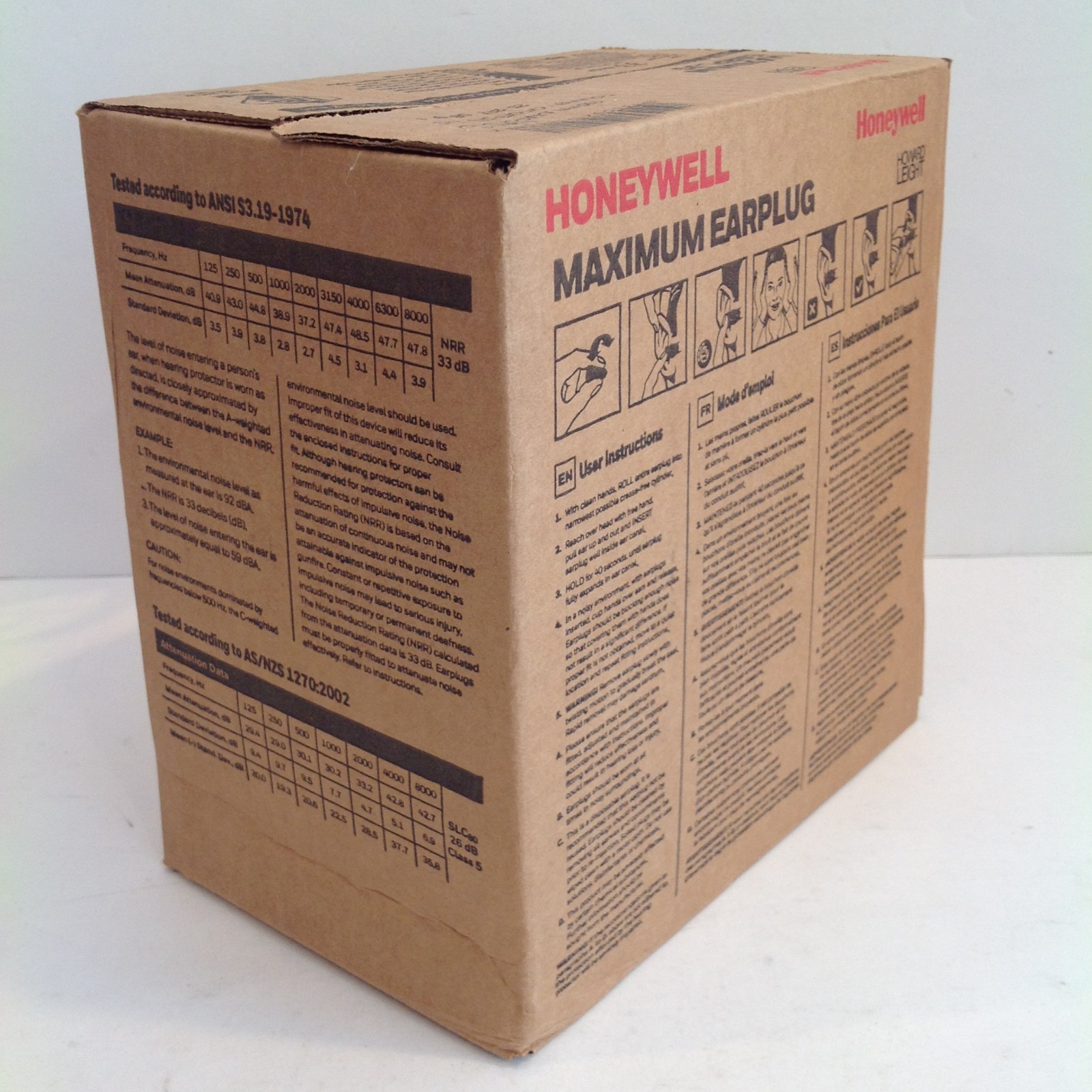 Howard Leight Max-1 MXM-1 Uncorded Earplugs Foam NRR 33 dB Orange 200 Pair Box