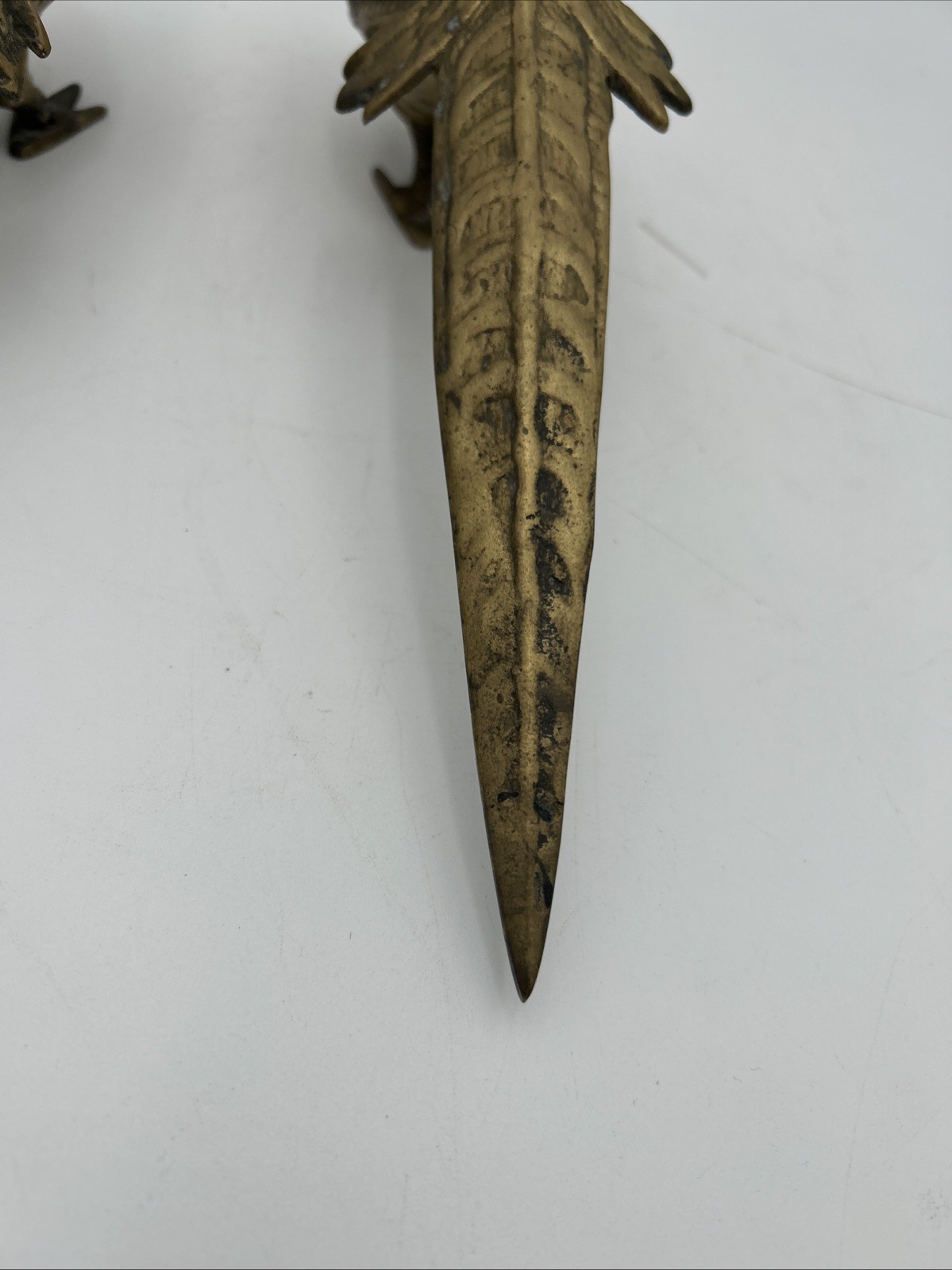 Vintage Pair of SOLID BRASS Pheasant Birds MCM Bird Decor Figurine Old