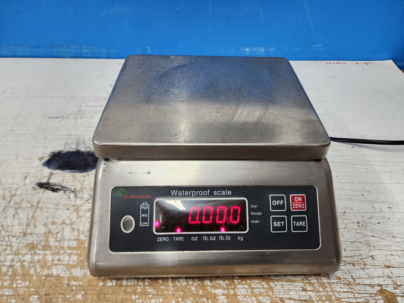 Scalesensor Waterproof dual side screen Industrial Kitchen Lab Scale up to 7.5kg