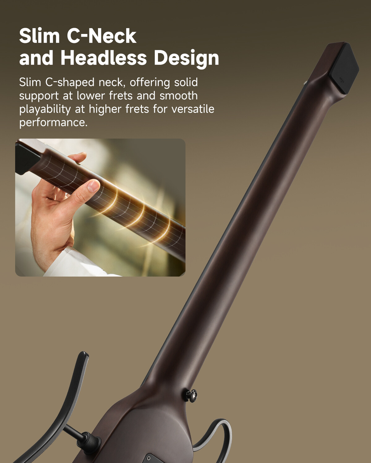 🎸 Donner HUSH C Classical Acoustic Electric Guitar Headless Guitar Bundle