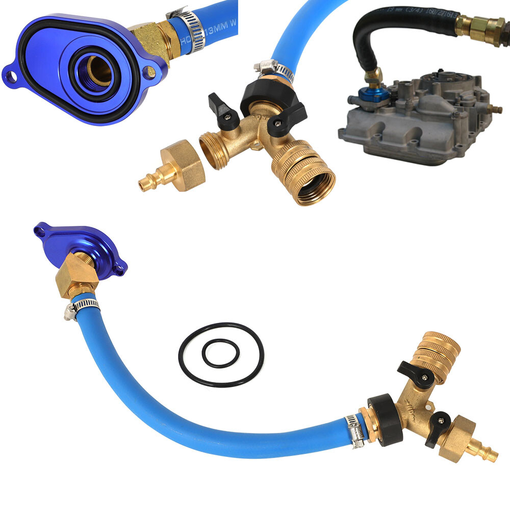 For 03-10 Ford 6.0L Oil Cooler Flush Kit W/ Aluminum Anodize Adapter VT365 VT275